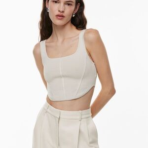 Babaton Cream Bustier Crop Tank Top